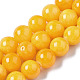 Chapelets de perles de pierres en jade jaune teinte G-R271-8mm-Y07-1