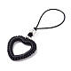 Heart Braided Nylon Cord Mobile Accessories HJEW-JM00607-03-4