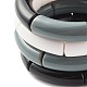 Opaque Chunky Acrylic Curved Tube Beads Stretch Bracelets for Men Women BJEW-JB07317-9