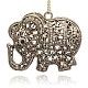 Alloy Crystal AB Rhinestone Animal Elephant Hollow Pendants ALRI-J056-28AS-1
