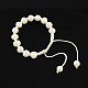 Braccialetti intrecciati con perle d'acqua dolce BJEW-R251-01-1