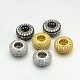 Brass Micro Pave Cubic Zirconia Large Hole European Beads ZIRC-M040-14-RS-1