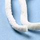 柔らかいかぎ針編みの糸  スカーフ用の太い編み糸  バッグ  クッション作り  フローラルホワイト  7~8mm  65.62ヤード（60m）/ロール OCOR-G009-03G-4