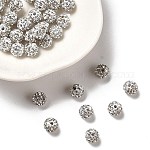 Perles de boule pavé disco , Perles de strass en argile polymère, Grade a, cristal, pp9 (1.5mm), 1.6mm, Trou: 6mm
