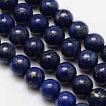 Brins de perles rondes en lapis-lazuli naturel de grade a, teinte, 8mm, Trou: 1mm, Environ 48 pcs/chapelet, 15.1 pouce