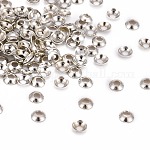 Messing kleinen Wulst Kappen & Kegel Perlen, Platin Farbe, 3x0.8 mm, Bohrung: 1 mm