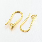 Brass Earring Hooks for Earring Designs, Ear Wire, with Horizontal Loop, Lead Free & Cadmium Free, Golden, 20.5x8.5x2.5mm, Hole: 2mm, 18 Gauge, Pin: 1mm