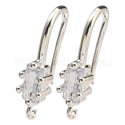 Крючки для серег из латуни с прозрачным фианитом KK-R149-20S