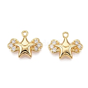 Латунные микропаве прозрачные кубические циркониевые подвески KK-T073-09G
