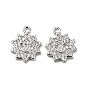 Brass Micro Pave Clear Cubic Zirconia Charms KK-H460-16P
