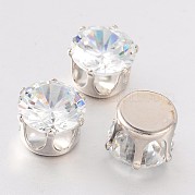 Плоские круглые медные кубического циркония кабошоны ZIRC-O025-09-10mm