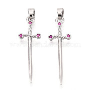 Латунные микро проложить кубического циркония подвески KK-T074-64P
