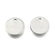 304 pendentifs à breloques rondes plates en acier inoxydable STAS-Q171-04