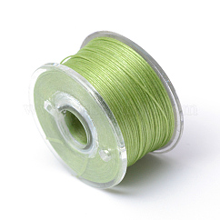 Fili di bordatura di nylon rivestiti speciali per perline, verde giallo, 0.1mm, circa 50iarde/rotolo