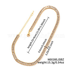 Collane da tennis in ottone con zirconi cubici rettangolari per donna, oro, chiaro, 12.99 pollice (33 cm)