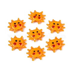 Abalorios de colores vario hechos a mano, sol, naranja, 21~23x24~26x16~18mm, agujero: 1.2~1.6 mm
