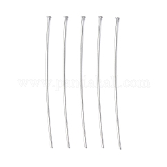 Pasadores de cabeza plana de hierro, sin níquel, plata, 50x0.8mm, cabeza: 2 mm