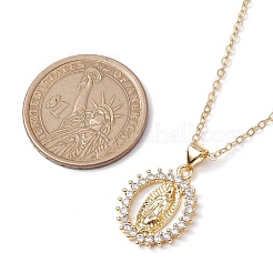 Ожерелья с подвесками из латуни с прозрачным кубическим цирконием&nbsp;NJEW-JN04798