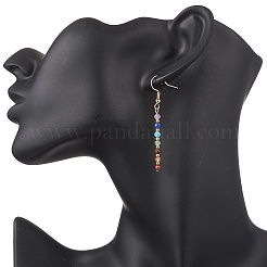 Круглые серьги-подвески из натуральных смешанных камней&nbsp;EJEW-JE06667-02