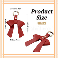 Брелок из искусственной кожи и сплава с бантом&nbsp;KEYC-WH20026-05B