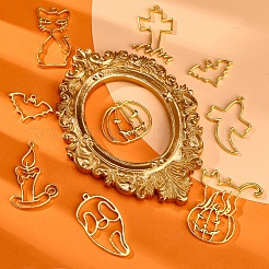 16 pièces 8 style halloween thème alliage pendentifs de lunette arrière ouverts&nbsp;PALLOY-CJ0002-14