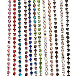 12 Farben Messing Strass Strassketten&nbsp;CHC-FW0001-01