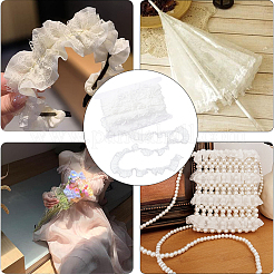 10 ярд плиссированной кружевной отделки из полиэстера&nbsp;OCOR-GF0003-52C