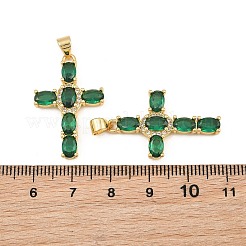 Pendentifs avec zircon cubiques à micro-pavés en laiton&nbsp;CU-CBADC6C-11G-05