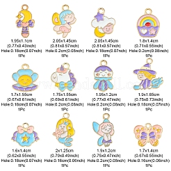 Подвески из сплава эмали 12шт 12 стиля&nbsp;ENAM-YW0002-76