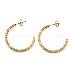 Серьги-гвоздики в форме буквы С из нержавеющей стали 304&nbsp;EJEW-R017-03G-03