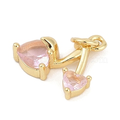 Латунные микропаве прозрачные кубические циркониевые подвески&nbsp;KK-G522-40G-02