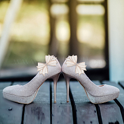 2 шт. украшения для обуви из полиэстера со стразами в виде банта&nbsp;FIND-GO0002-35