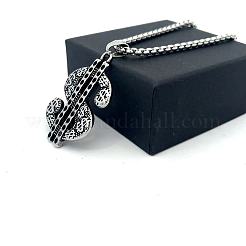 Кулон в виде знака доллара из нержавеющей стали 304 в стиле хип-хоп для мужчин и женщин.&nbsp;XW0078