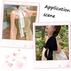 2шт 2 цвета полиэстер кружевной длинный шелковый шарф для женщин и девочек&nbsp;AJEW-GF0011-28D