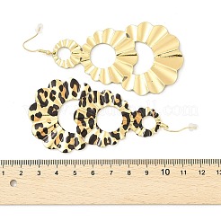 Серьги-капли с леопардовым принтом из сплава для женщин&nbsp;LS-EJEW-K304-02G