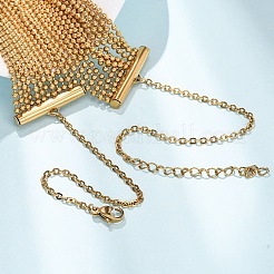 Многослойные цепочки из нержавеющей стали 304 для женщин.&nbsp;NJEW-G194-02G