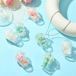 10 шт. подвески из непрозрачного акрила в виде чашки с молоком&nbsp;OACR-CJ0002-31