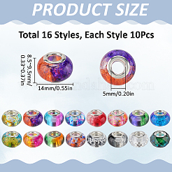 160 шт. 16 цвета смолы европейские бусины&nbsp;DIY-SC0026-25