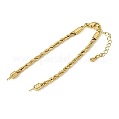 Bracciale regolabile con catena a corda intrecciata in ottone&nbsp;KK-CBA5ABD-01G