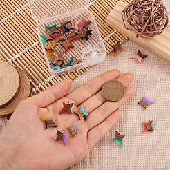 30 шт. серьги-гвоздики в форме звезды из орехового дерева 15 цветов&nbsp;EJEW-FW0001-02