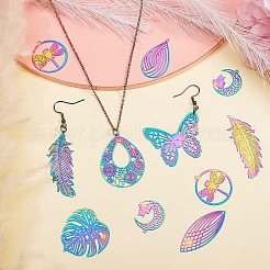 24 шт. 12 шт. филигранные подвески из нержавеющей стали 201&nbsp;STAS-SZ0001-78