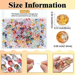 300шт прозрачные расписные стеклянные бусины для выпечки&nbsp;GLAA-CJ0002-46