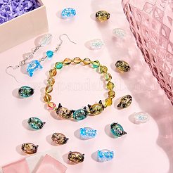 20 pz 5 colori perline di lampwork in lamina fatte a mano&nbsp;FOIL-SZ0001-02
