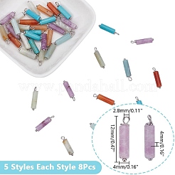 10 шт. 5 стиля натуральный лепидолит и новый нефрит и цветочный амазонит и красный авантюрин PALLOY-AR00012