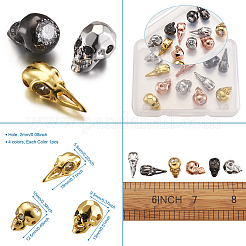 Perles de zircone cubique en laiton micro pavé halloween&nbsp;ZIRC-TA0001-05