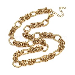 Collane con catena bizantina in acciaio inossidabile 304 da 9.5 mm per donne e uomini&nbsp;NJEW-Z115-04G