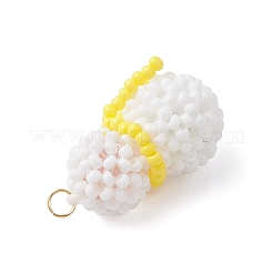 Подвески-снеговики из стеклянных бусин&nbsp;PALLOY-MZ01007-03