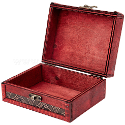 Rechteckige Schmuckschatullen aus Holz und PU-Leder&nbsp;CON-CL0001-14B