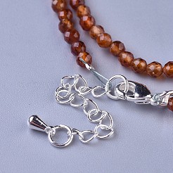 Grenat naturel colliers de perles&nbsp;NJEW-K114-B-A03