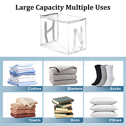 Sacs à fermeture éclair transparents en PVC de grande capacité avec poignée pour ranger les livres&nbsp;ABAG-WH0045-92A